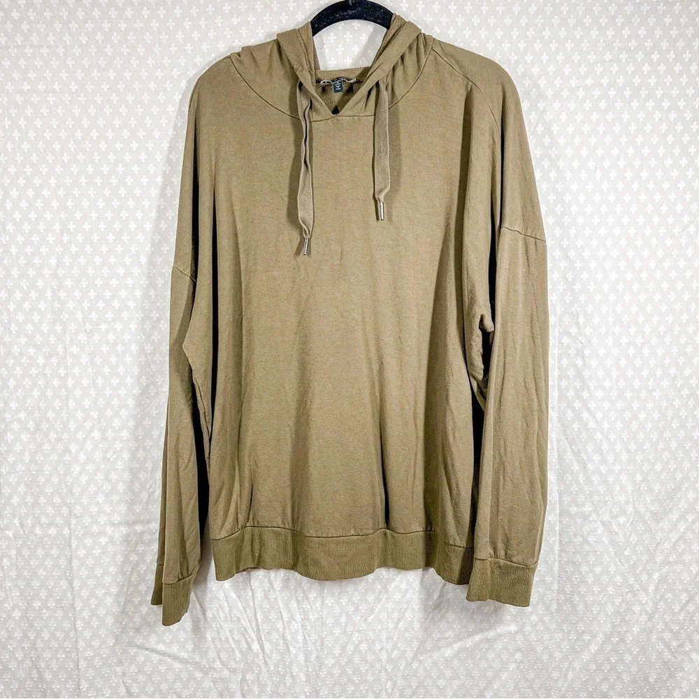 Universal Standard Women Hoodie Sz 16 Green Long Sleeve Hooded Rayon Lounge